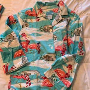 Nick and Nora flamingo flannel pajamas
